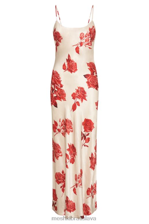 Meshki saténové maxi šaty rosalie oblečenie potlač ruží 4N0F6217