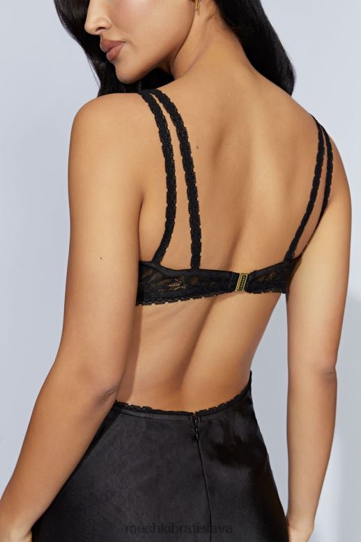 Meshki serafínové čipkované maxi šaty oblečenie čierna 4N0F6692