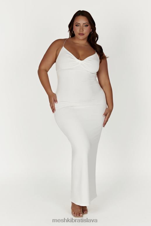 Meshki sinead twist maxi šaty oblečenie biely 4N0F6211