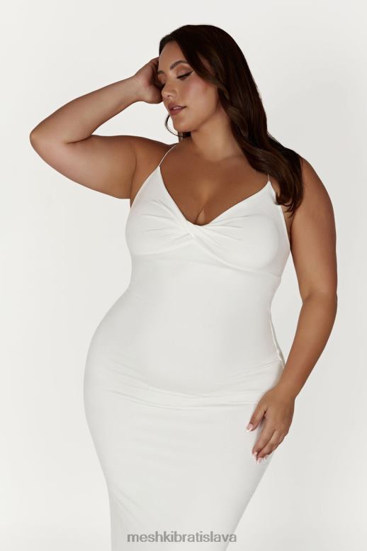 Meshki sinead twist maxi šaty oblečenie biely 4N0F6211