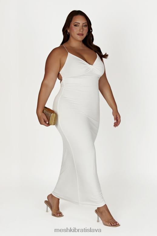 Meshki sinead twist maxi šaty oblečenie biely 4N0F6211