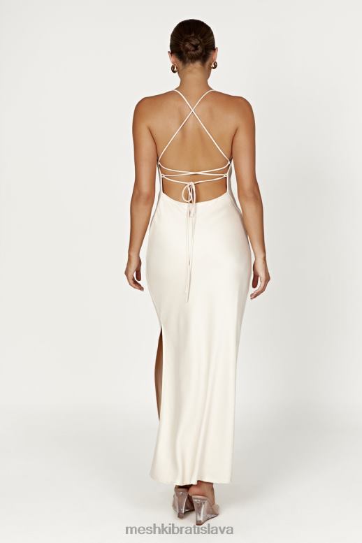 Meshki sydney maxi šaty s rovným výstrihom oblečenie krém 4N0F6177