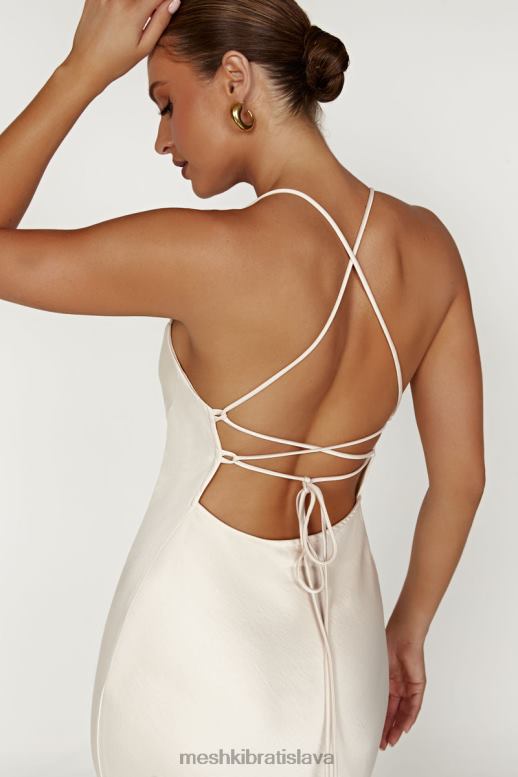 Meshki sydney maxi šaty s rovným výstrihom oblečenie krém 4N0F6177