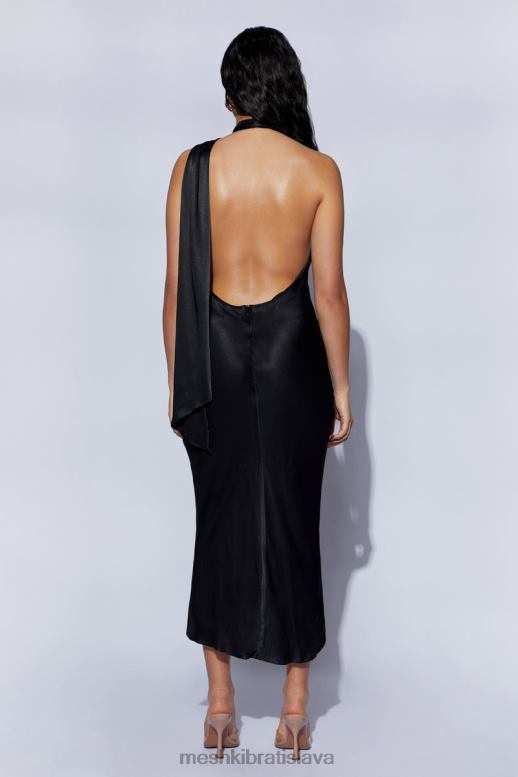 Meshki Astrella zavinovacie midi šaty áčkového strihu oblečenie čierna 4N0F6449