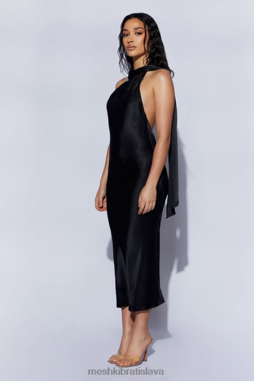 Meshki Astrella zavinovacie midi šaty áčkového strihu oblečenie čierna 4N0F6449