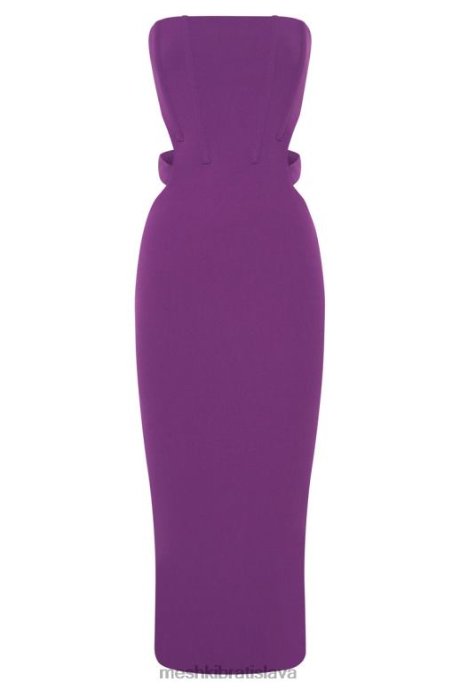 Meshki Catherine vystrihnuté midi šaty oblečenie fialový 4N0F6626