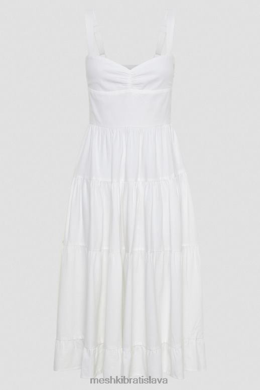 Meshki ľanové midi šaty adriana oblečenie biely 4N0F6414