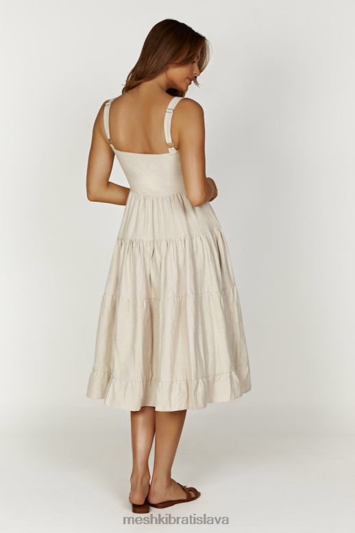 Meshki ľanové midi šaty adriana oblečenie prirodzené 4N0F6194