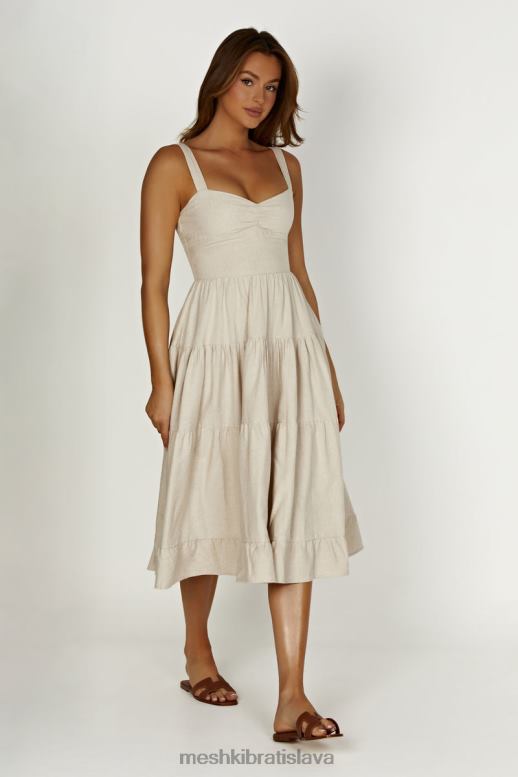 Meshki ľanové midi šaty adriana oblečenie prirodzené 4N0F6194