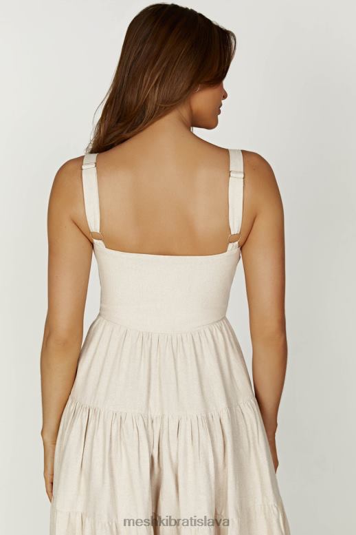 Meshki ľanové midi šaty adriana oblečenie prirodzené 4N0F6194