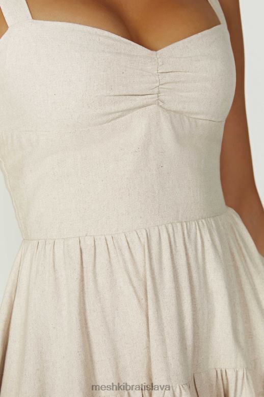 Meshki ľanové midi šaty adriana oblečenie prirodzené 4N0F6194