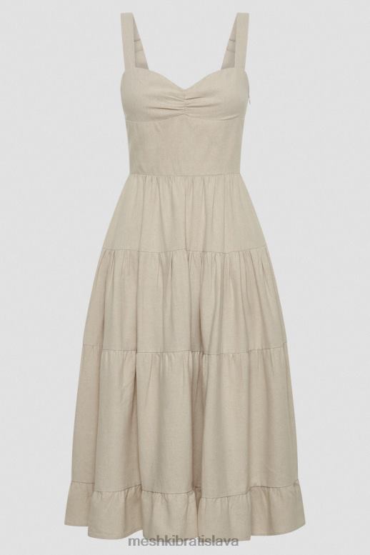 Meshki ľanové midi šaty adriana oblečenie prirodzené 4N0F6194