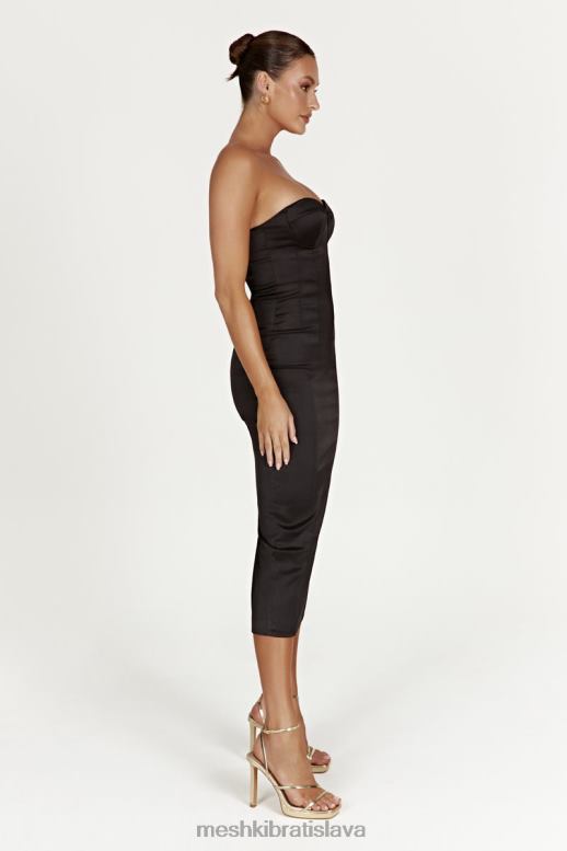 Meshki bryony cupped bodycon midi šaty oblečenie čierna 4N0F6393