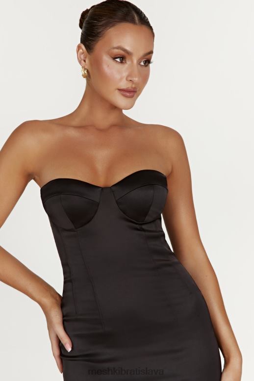 Meshki bryony cupped bodycon midi šaty oblečenie čierna 4N0F6393