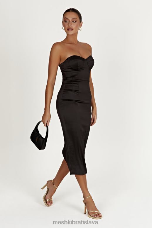 Meshki bryony cupped bodycon midi šaty oblečenie čierna 4N0F6393