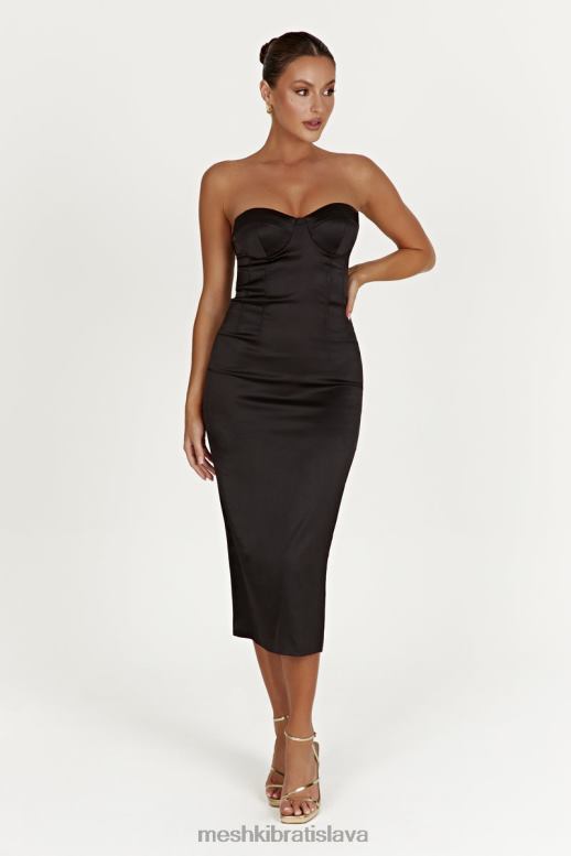 Meshki bryony cupped bodycon midi šaty oblečenie čierna 4N0F6393