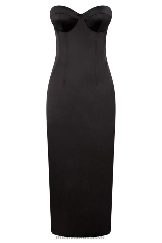 Meshki bryony cupped bodycon midi šaty oblečenie čierna 4N0F6393