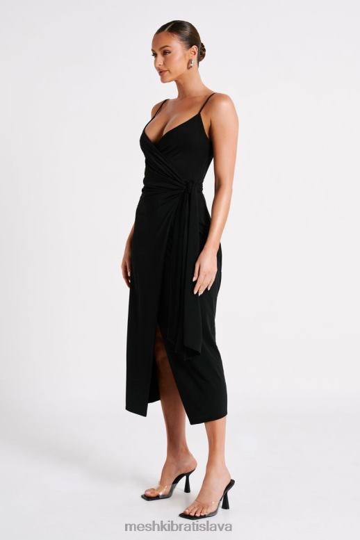 Meshki caroline zahalené midi šaty oblečenie čierna 4N0F6109