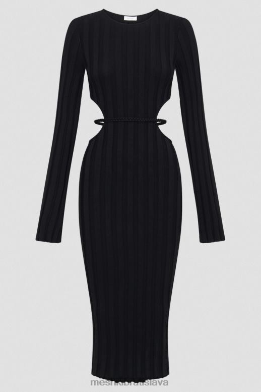 Meshki elodie pletené midi šaty oblečenie čierna 4N0F6244