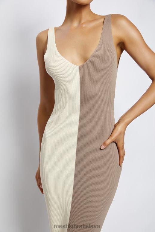 Meshki jodie dvojfarebné midi šaty s výstrihom do V oblečenie viac nahá 4N0F6750