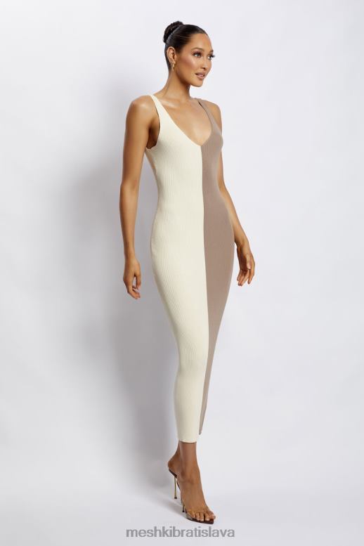 Meshki jodie dvojfarebné midi šaty s výstrihom do V oblečenie viac nahá 4N0F6750