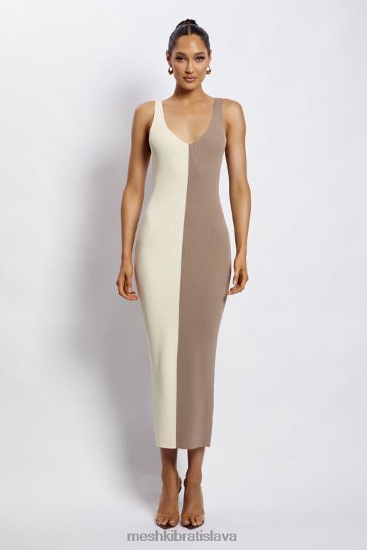 Meshki jodie dvojfarebné midi šaty s výstrihom do V oblečenie viac nahá 4N0F6750