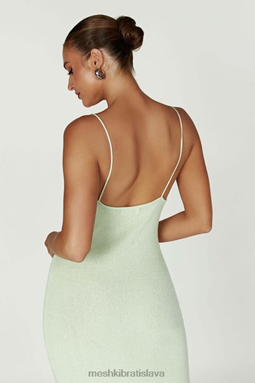 Meshki magnóliové pletené midi šaty oblečenie pistáciová zelená 4N0F6321