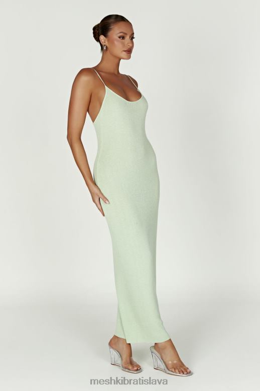 Meshki magnóliové pletené midi šaty oblečenie pistáciová zelená 4N0F6321
