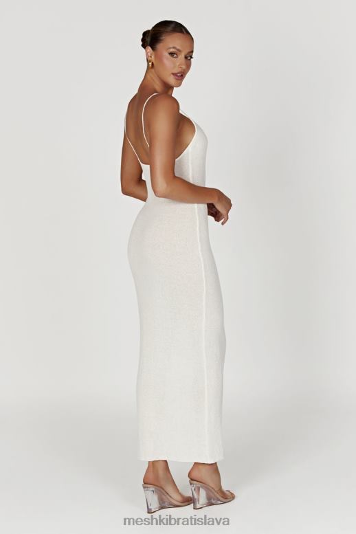 Meshki magnóliové pletené midi šaty oblečenie slonovina 4N0F6560