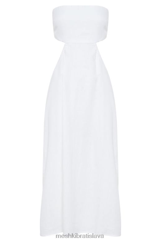 Meshki marlow ľanové midi šaty oblečenie biely 4N0F6564