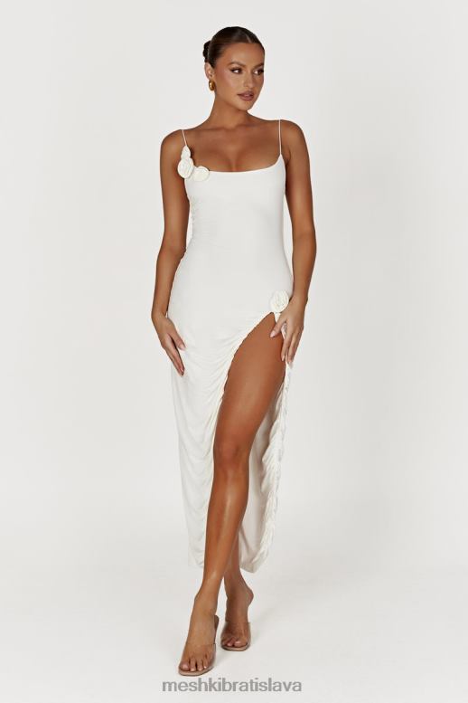 Meshki nevaeh rose midi šaty oblečenie biely 4N0F6235