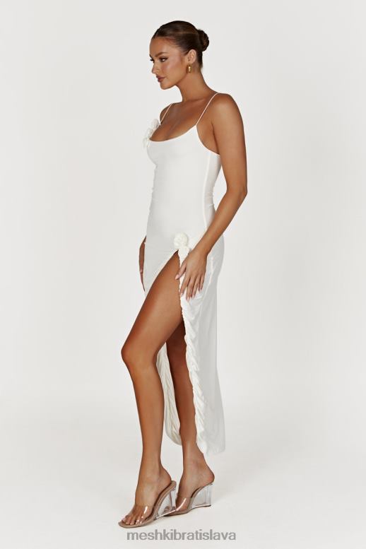 Meshki nevaeh rose midi šaty oblečenie biely 4N0F6235