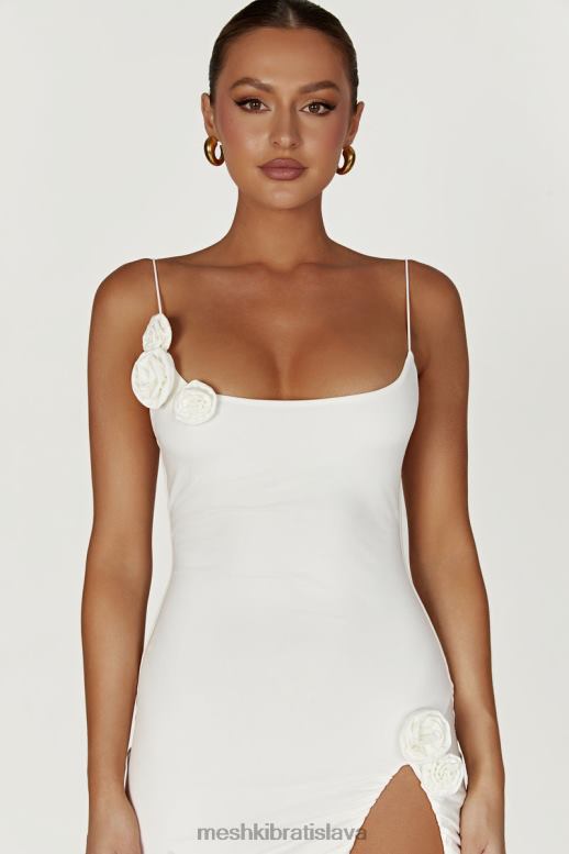 Meshki nevaeh rose midi šaty oblečenie biely 4N0F6235