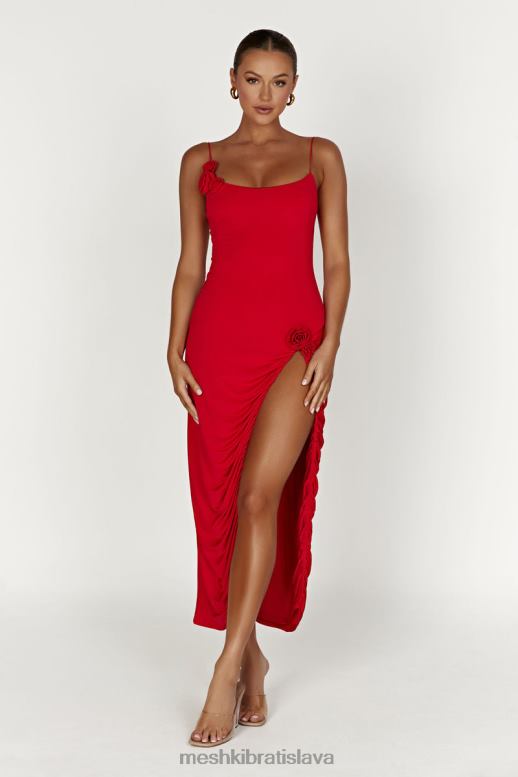 Meshki nevaeh rose midi šaty oblečenie červená 4N0F6277