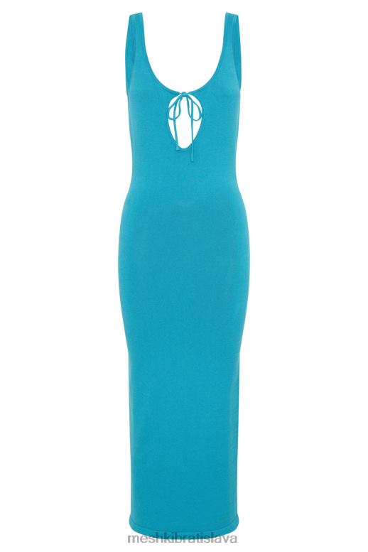Meshki nola cut out pletené midi šaty oblečenie akvamarín 4N0F6662
