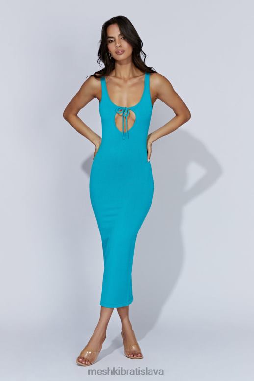 Meshki nola cut out pletené midi šaty oblečenie akvamarín 4N0F6662