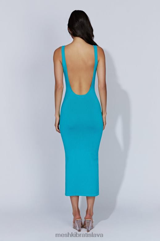 Meshki nola cut out pletené midi šaty oblečenie akvamarín 4N0F6662