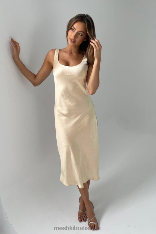 Meshki saténové dúhové midi šaty tamara oblečenie zlato 4N0F6288