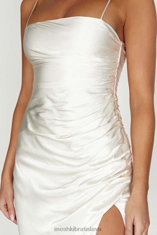 Meshki saténové midi šaty claudette oblečenie slonovina 4N0F6567