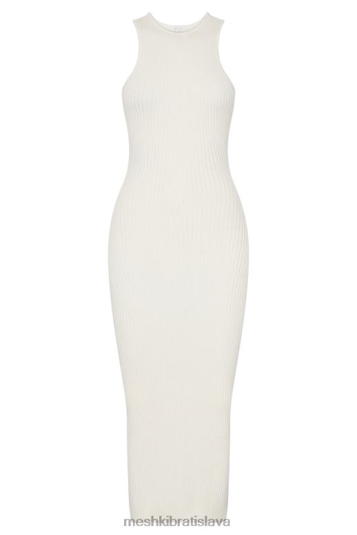 Meshki sienna pletené midi šaty oblečenie biely 4N0F6418