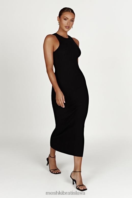 Meshki sienna pletené midi šaty oblečenie čierna 4N0F6463