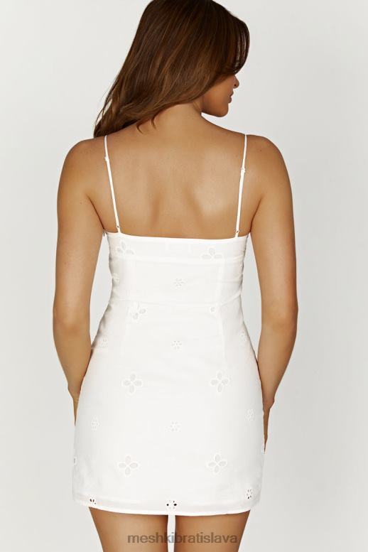 Meshki Bronwyn broderie mini šaty oblečenie biely 4N0F6367
