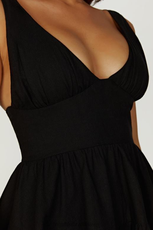 Meshki aurelia ľanové minišaty oblečenie čierna 4N0F6212