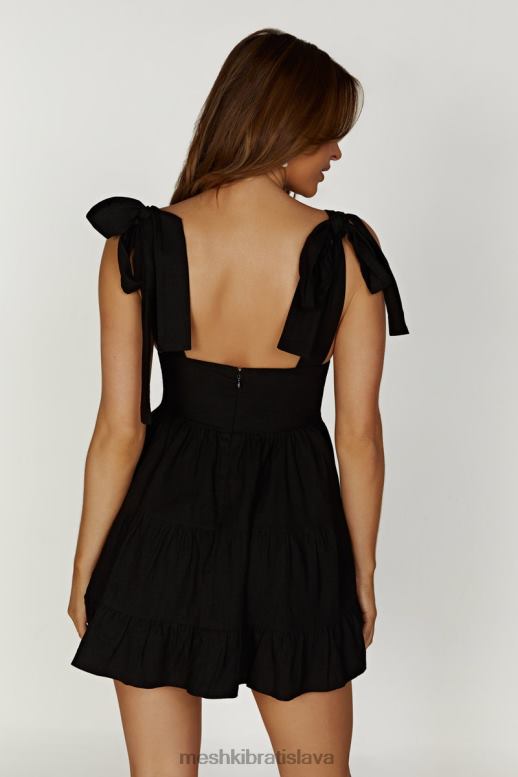 Meshki aurelia ľanové minišaty oblečenie čierna 4N0F6212