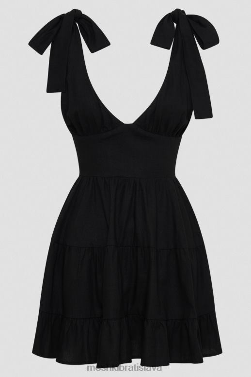 Meshki aurelia ľanové minišaty oblečenie čierna 4N0F6212