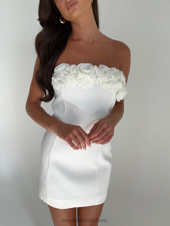 Meshki brooks rose mini šaty oblečenie biely 4N0F6250