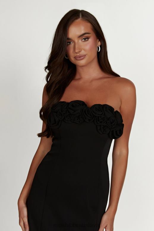 Meshki brooks rose mini šaty oblečenie čierna 4N0F6376