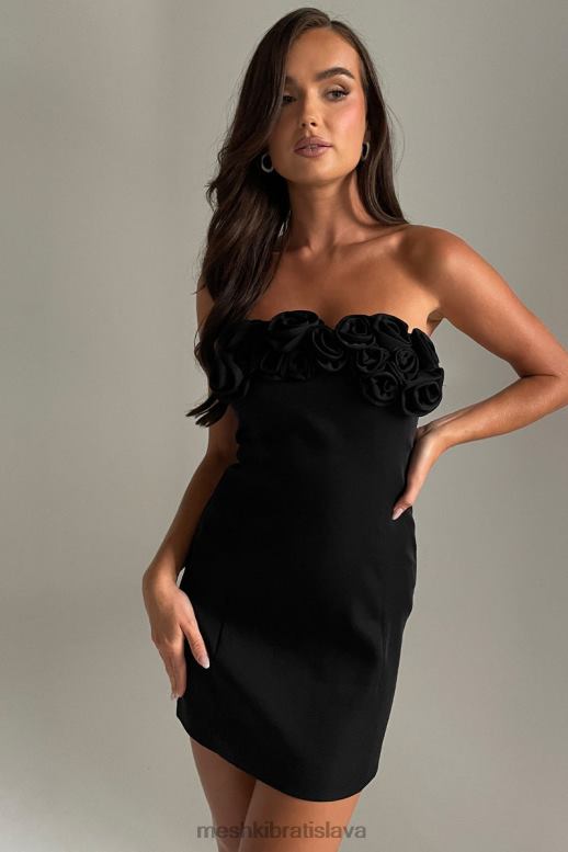 Meshki brooks rose mini šaty oblečenie čierna 4N0F6376