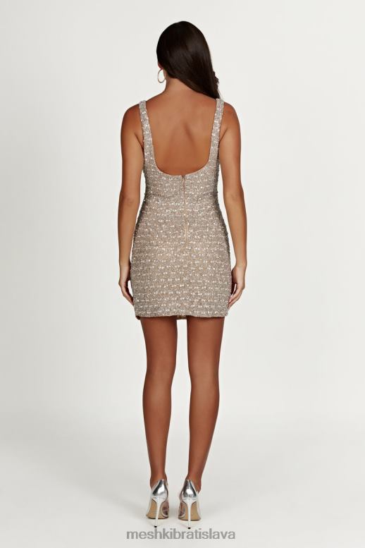Meshki elianna zdobené minišaty oblečenie striebro 4N0F6474