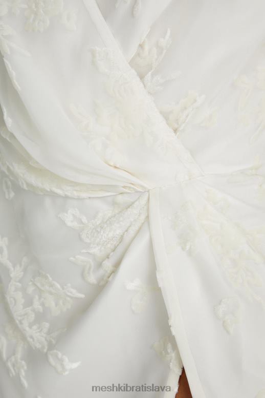 Meshki emory burnout zamatové šaty oblečenie biely 4N0F6270